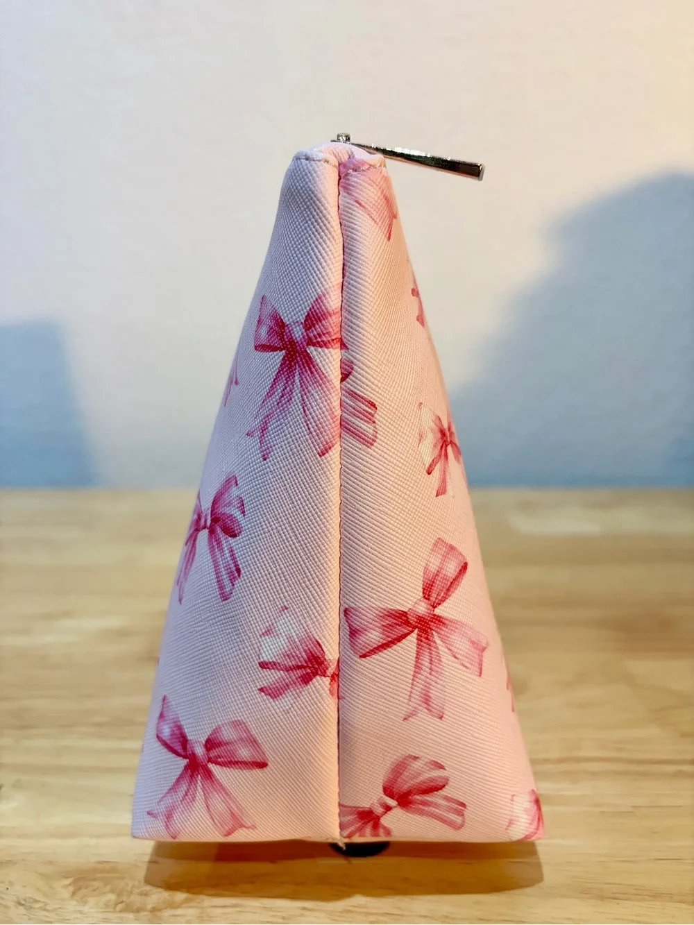 Large Pink Bow Print Cosmetic Bag 🎀